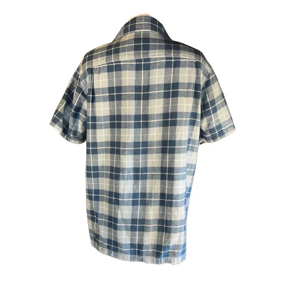 Pacsun Shirt Mens Small Blue Plaid Short Sleeve Button Front - Picture 4 of 9